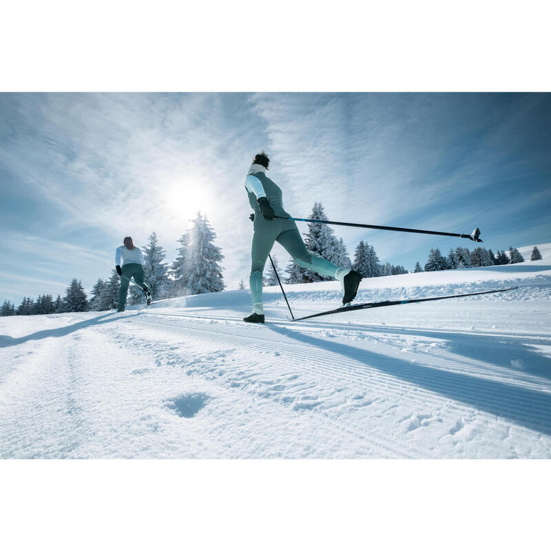 Schiuri schi fond 550 cu piei Camber MEDIU + legături XCELERATOR PRO