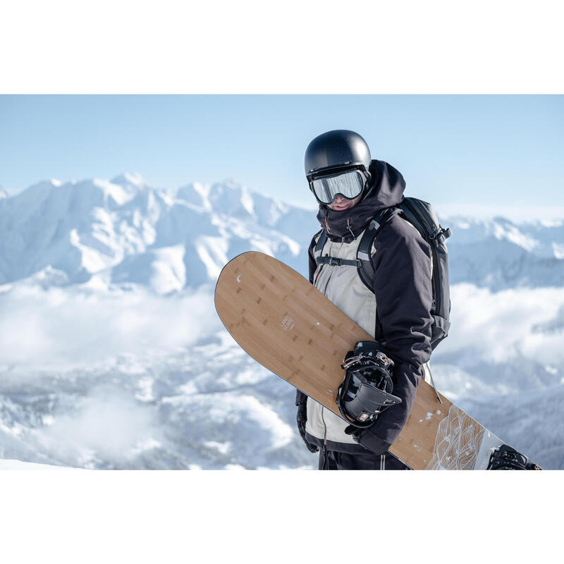 Casaco de ski e snowboard resistente e impermeável homem, SNB 900 UP bege preto