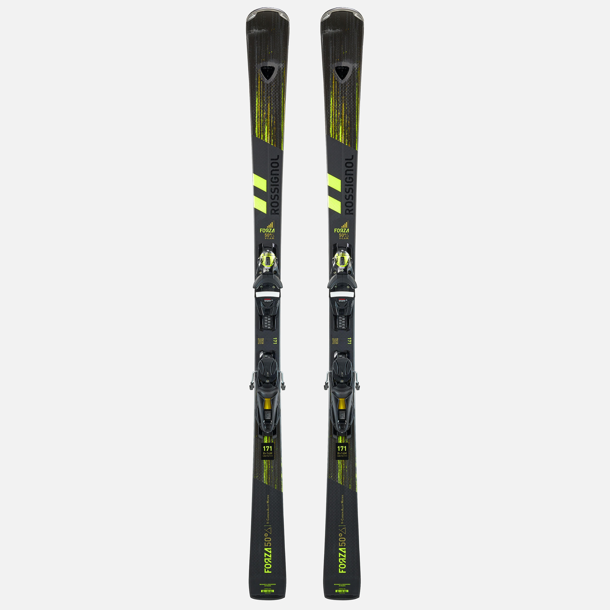 ROSSIGNOL Pánske zjazdové lyže s viazaním Forza 128 50° čierno-žlté 171 cm