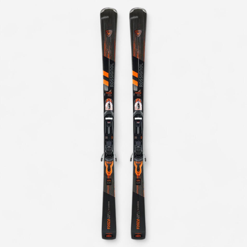 Men's downhill ski with bindings - rossignol forza 128 40° - black orange