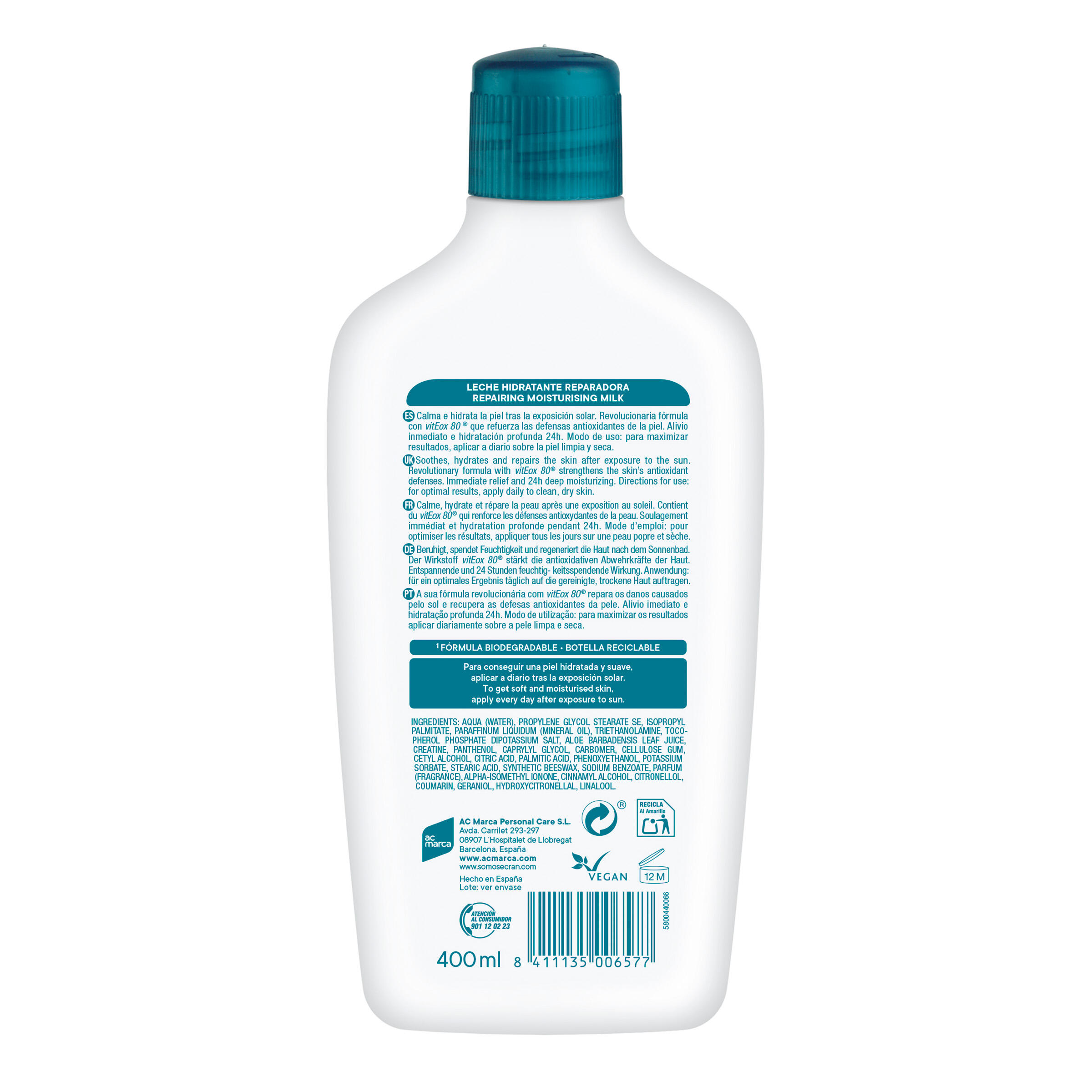 Aftersun leche reparadora+ 400ml 2/5