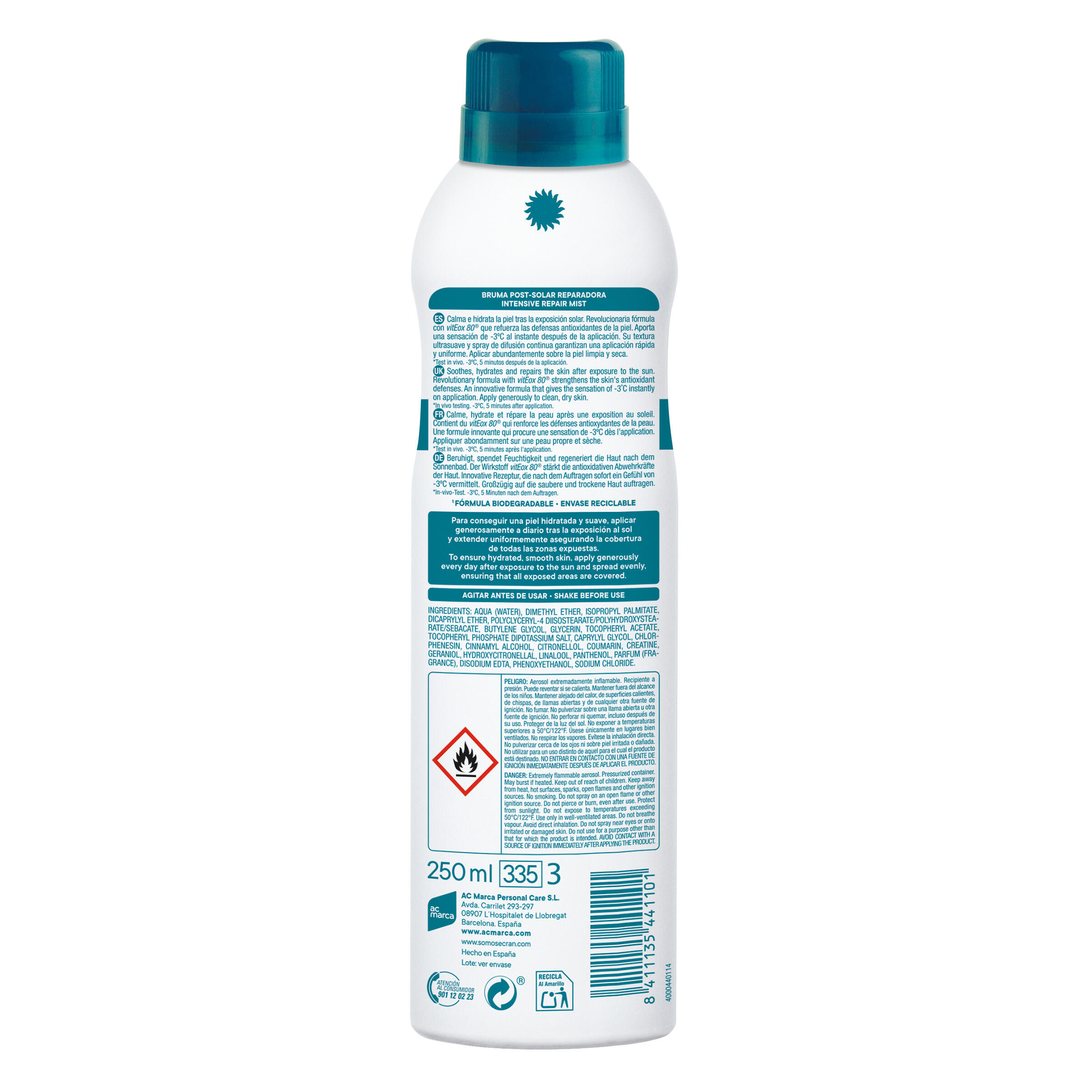 Aftersun reparador bruma Ecran 250 ml 2/2