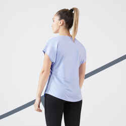 Women's Soft Crew Neck Tennis T-Shirt Dry 500 - Lavender Blue