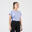 T-Shirt de ténis decote redondo dry soft mulher - Dry 500 azul lavanda