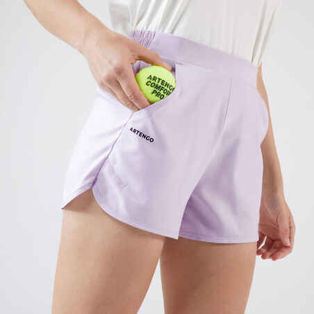 Kratke hlače za tenis Dry 100 ženske svijetloljubičaste