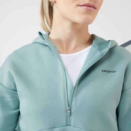 Moteriškas teniso megztinis „SW Dry 900“, šviesiai rusvai žalsvas