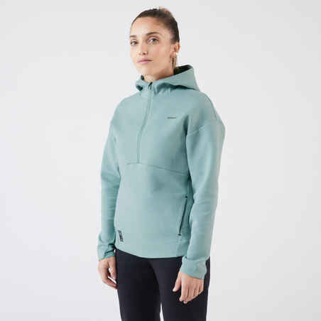 Soft Half Zip Tennis Hoodie Dry 900 - Verdigris