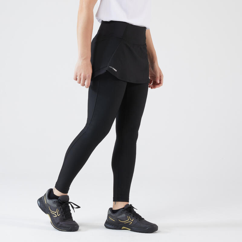 Tennis legging met rokje dry voor dames HIP BALL zwart