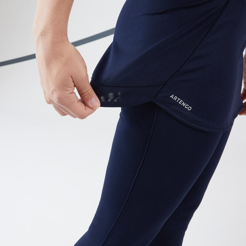 Tennislegging met rokje voor dames dry HIP BALL donkerblauw