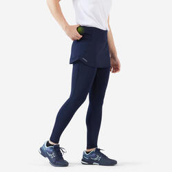 Tennis legging met rokje dry voor dames HIP BALL donkerblauw