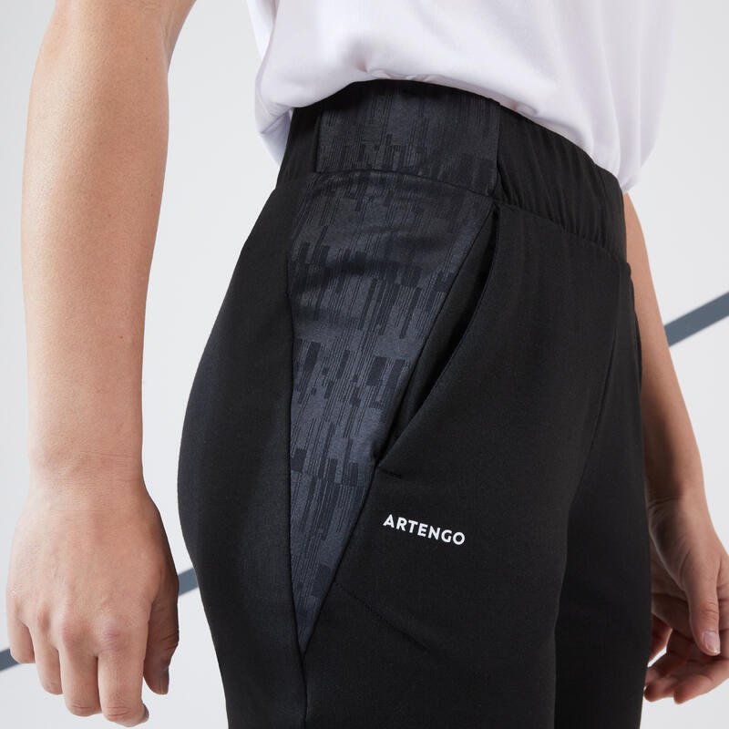 Pantalon tennis thermique dry femme - TH 500 noir