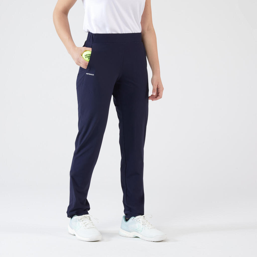 Sieviešu vieglas tenisa bikses “Light 500”, tumši zilas