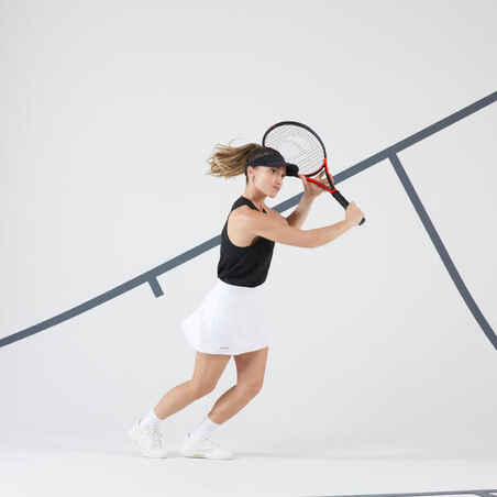 Moteriškas greitai džiūstantis teniso sijonas „Essential 100“, baltas