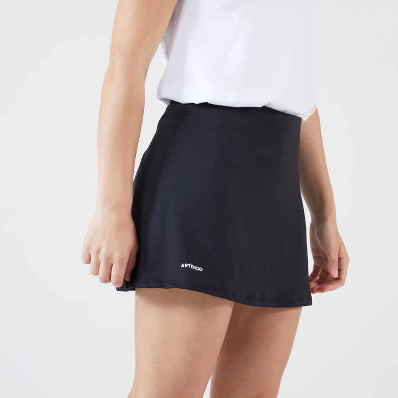 Women's Tennis Quick-Dry Skirt Essential 100 - Black