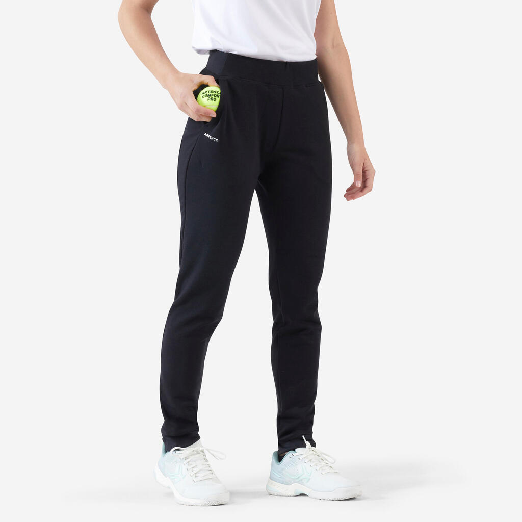 Crne ženske pantalone za tenis DRY 900