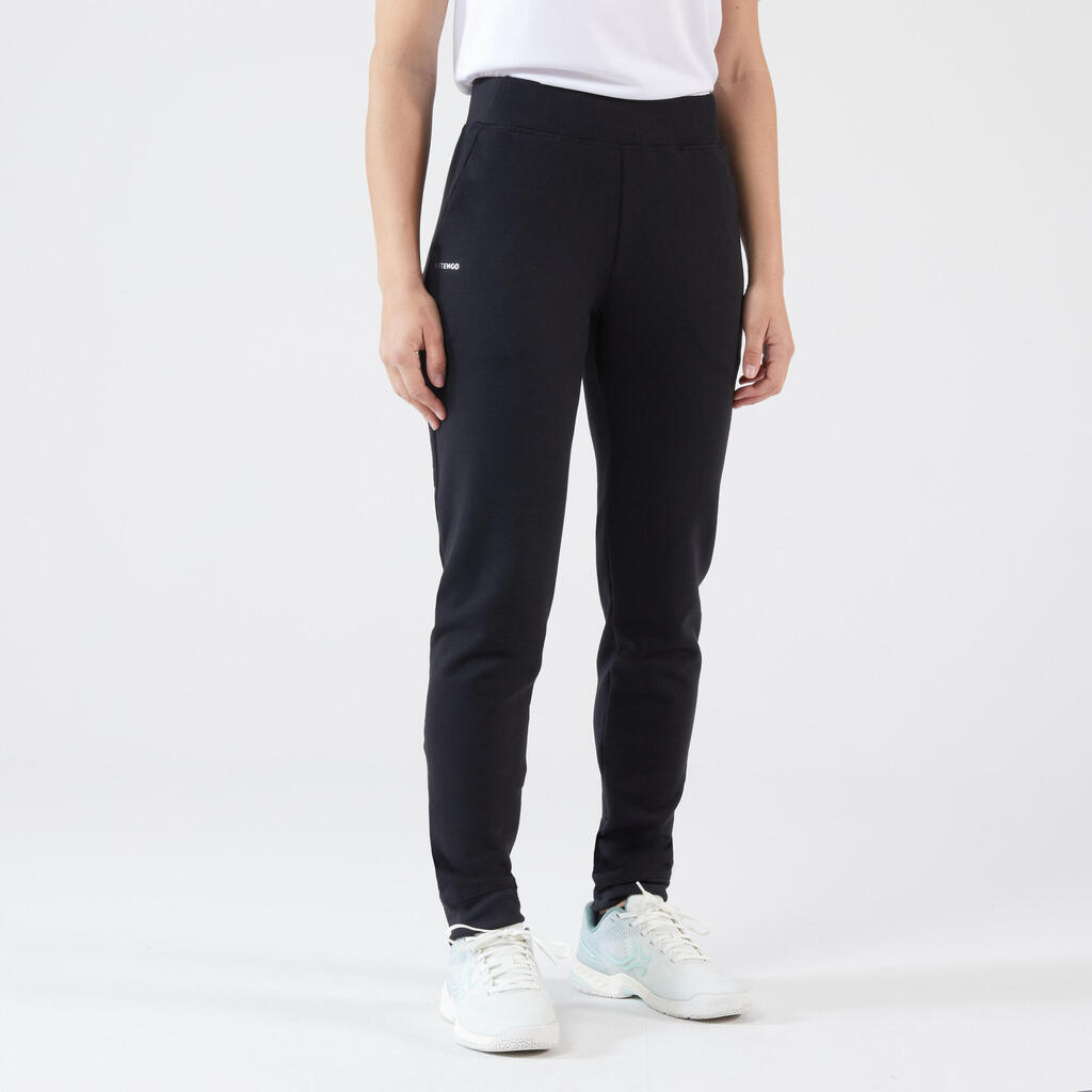 Crne ženske pantalone za tenis DRY 900