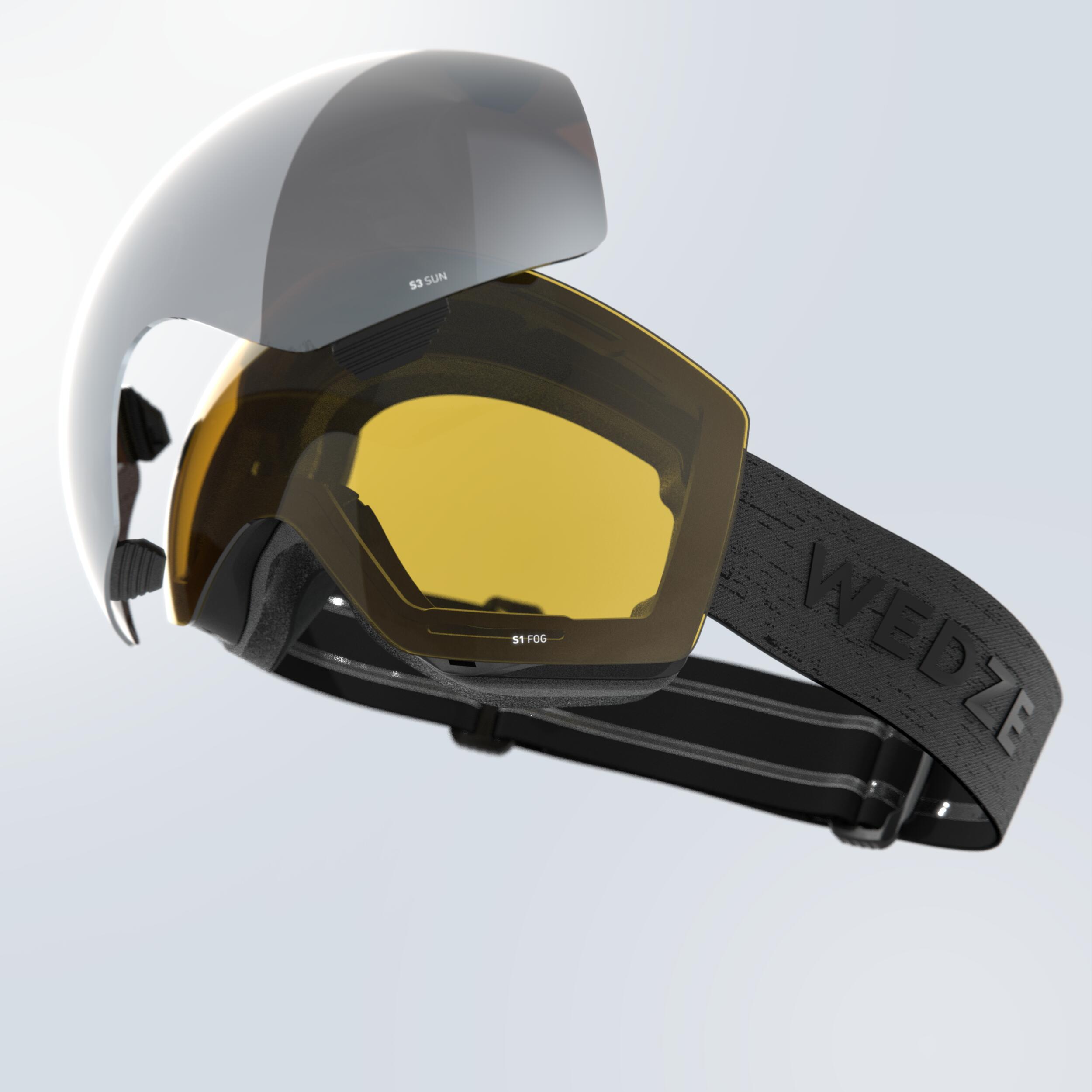 WEDZE Skibrille Snowboardbrille Kinder Erwachsene Allwetter – G900 I dunkelgrau | 03608449800334 WEDZE Skibrille Snowboardbrille Kinder Erwachsene Allwetter – G900 I dunkelgrau | 03608449800334