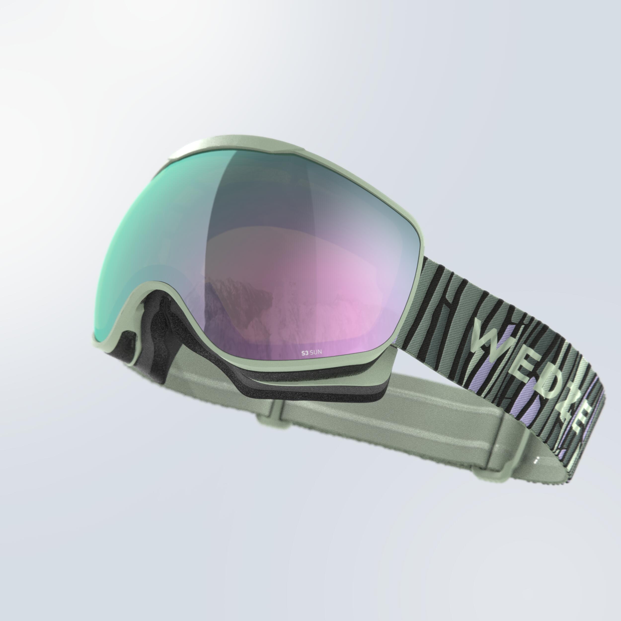Skidglasögon Soligt Väder Skidor Snowboard - G 900 S3 - Vuxen/junior Randig/grön