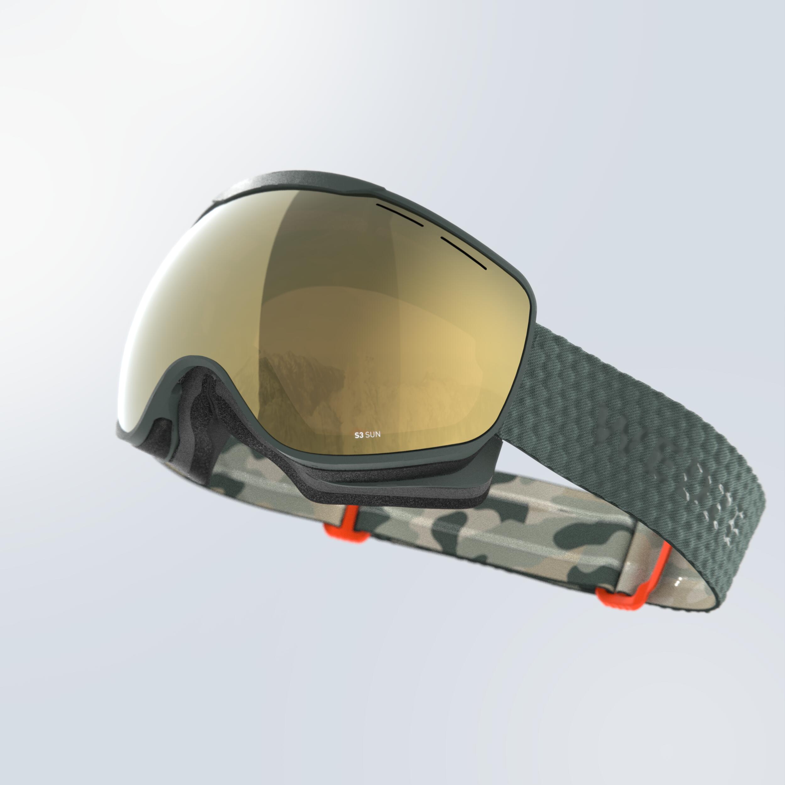 Ochelari Schi Si Snowboard G 900 S3 2023 Vreme Rea Camuflaj/kaki Copii Si Adulti