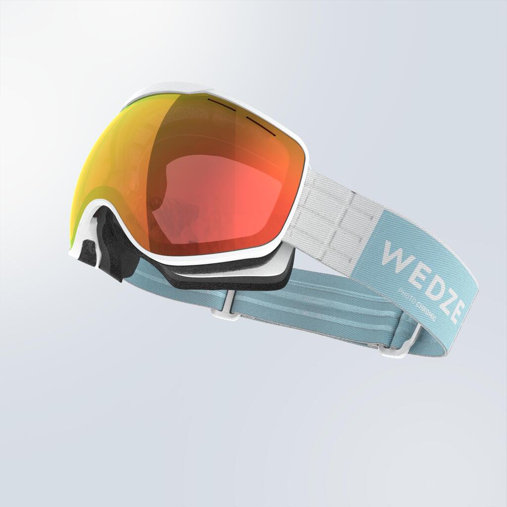 Skibrille Snowboardbrille Erwachsene/Kinder Allwetter - G 900 PH weiss/blau 