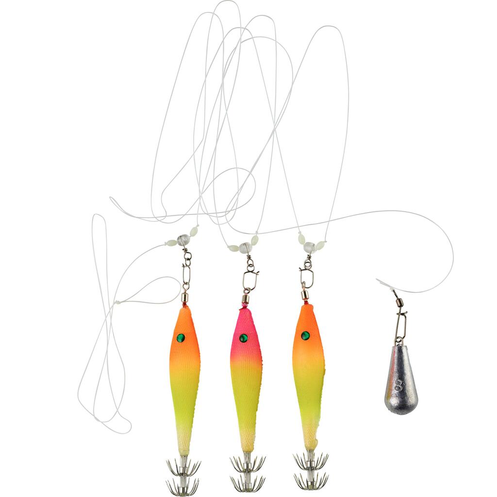 Ready-to-fish kit SW ETU KIT SQ, 3 cuttlefish and squid fishing jigs