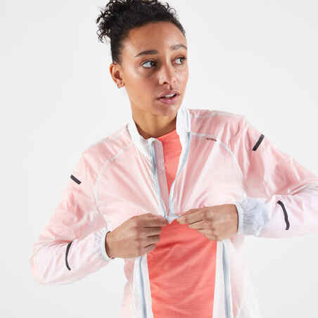 KIPRUN WIND women's running windproof jacket - white