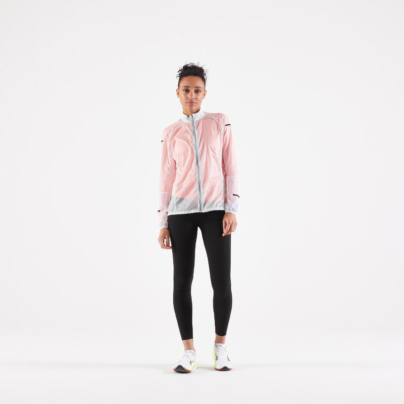 CASACO CORTA-VENTO DE CORRIDA PERFORMANCE MULHER KIPRUN WIND BRANCO