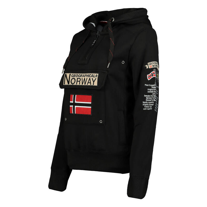 Sudadera de montaña y trekking con capucha Mujer Geographical Norway Gymclass