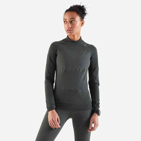 Moteriški besiūliai bėgimo marškinėliai ilgomis rankovėmis „Kiprun Skincare“