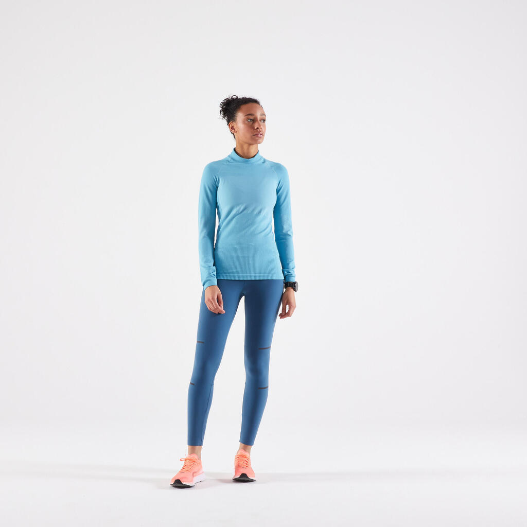 KIPRUN WARM WOMEN's RUNNING TIGHTS-TURQUOISE