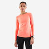 CAMISETA RUNNING MANGA LARGA MUJER TRANSPIRABLE KIPRUN SKINCARE LIGHT CORAL 