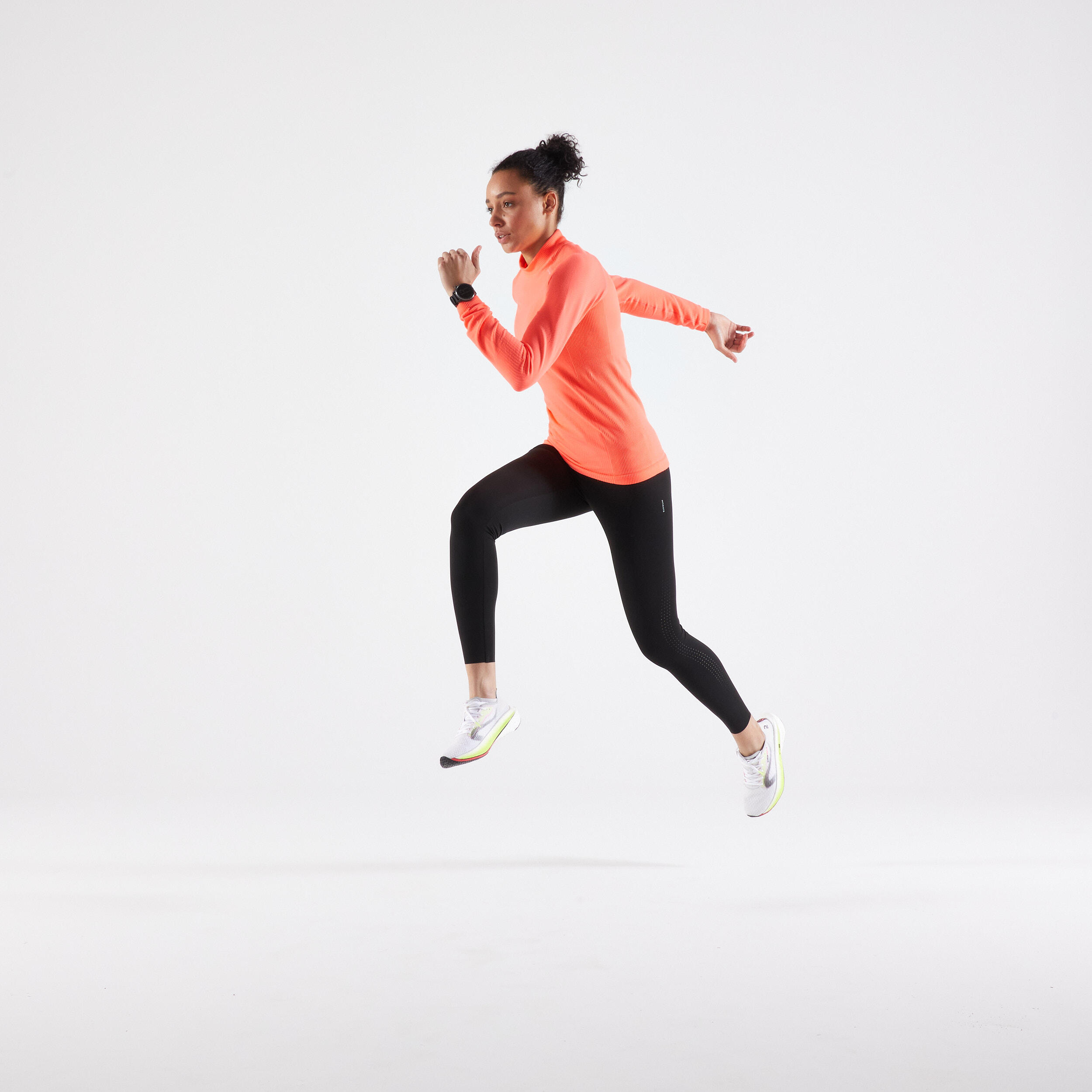 Leggings capri de running negros para mujer Kiprun RUN 100 - Decathlon