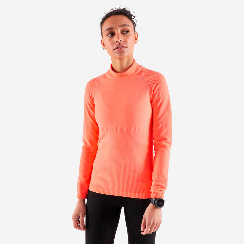 Camiseta térmica running Mujer negra - Decathlon