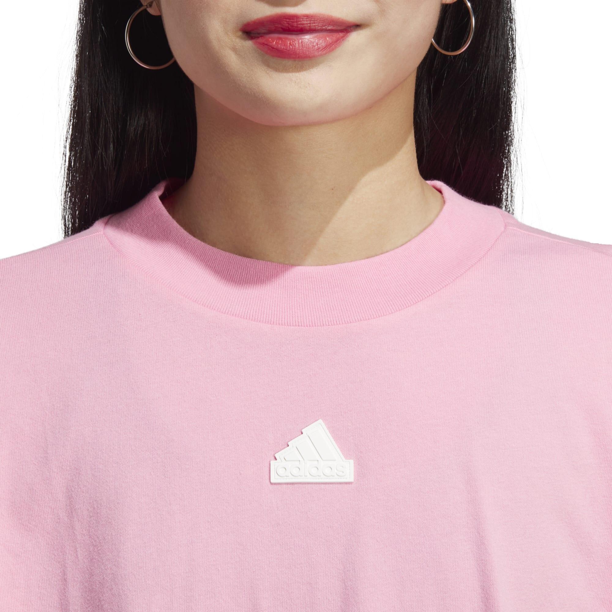 Camiseta adidas Fitness Mujer Rosa 3 Bandas Decathlon