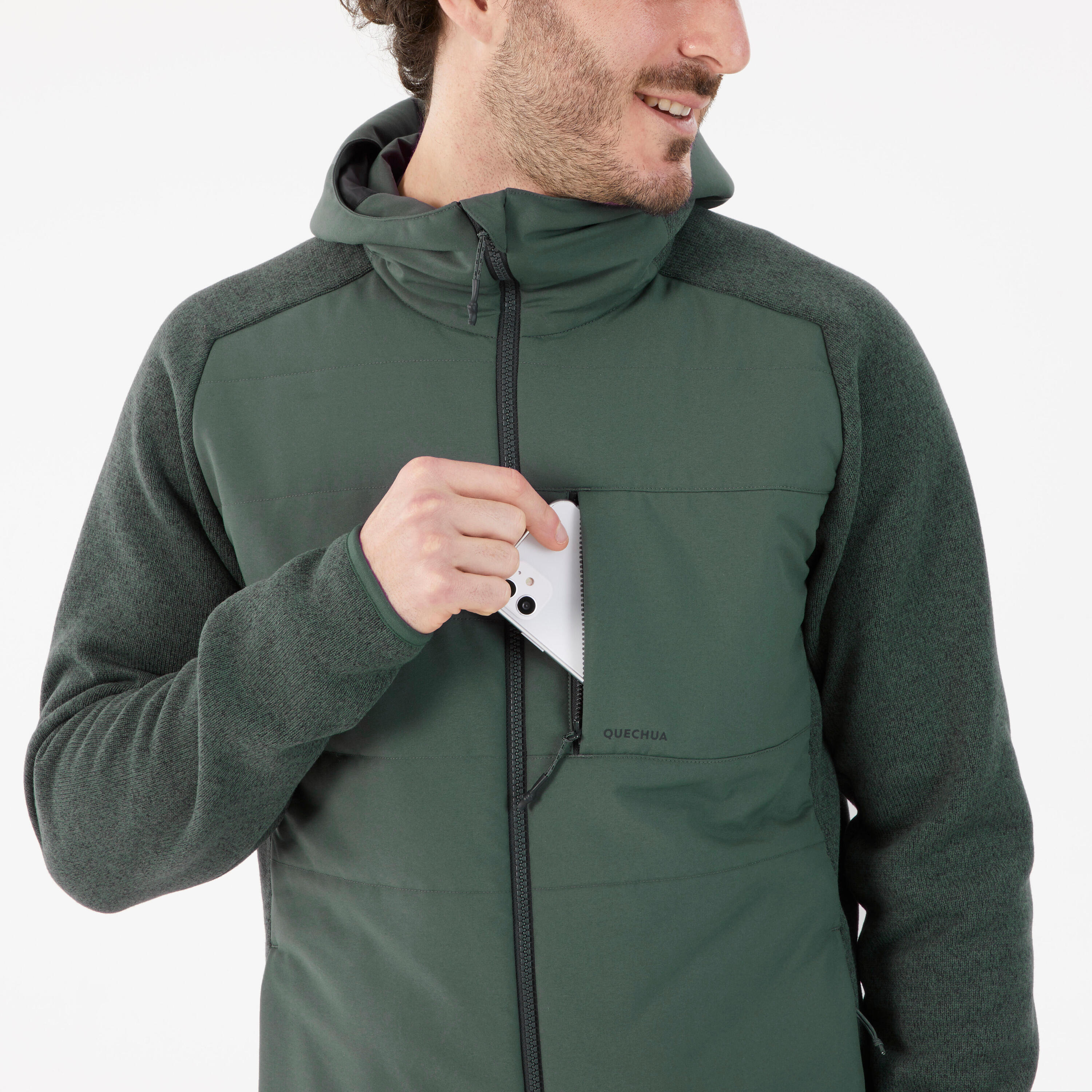 Men’s Hiking Hooded Sweatshirt - NH500 Hybrid 4/5