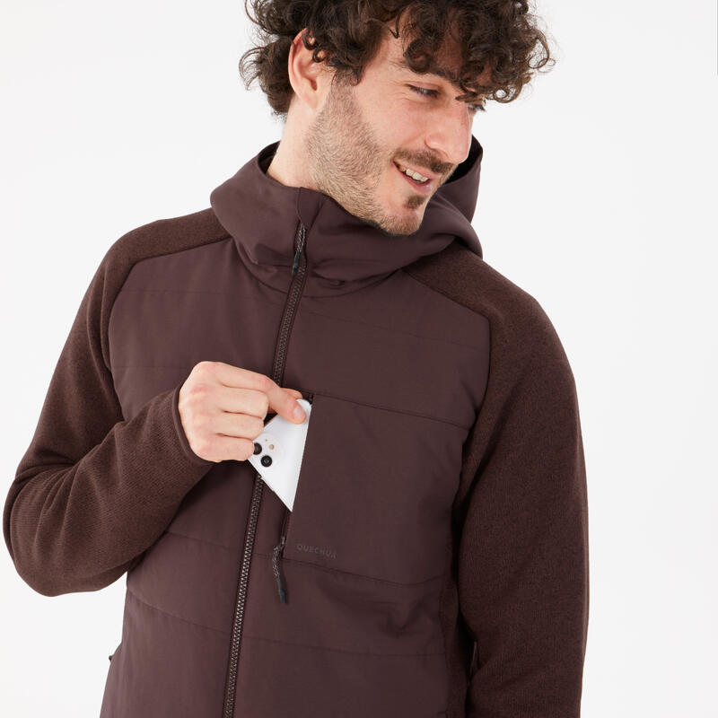 Sudadera polar de montaña y trekking con capucha Hombre Quechua NH500 Hybride