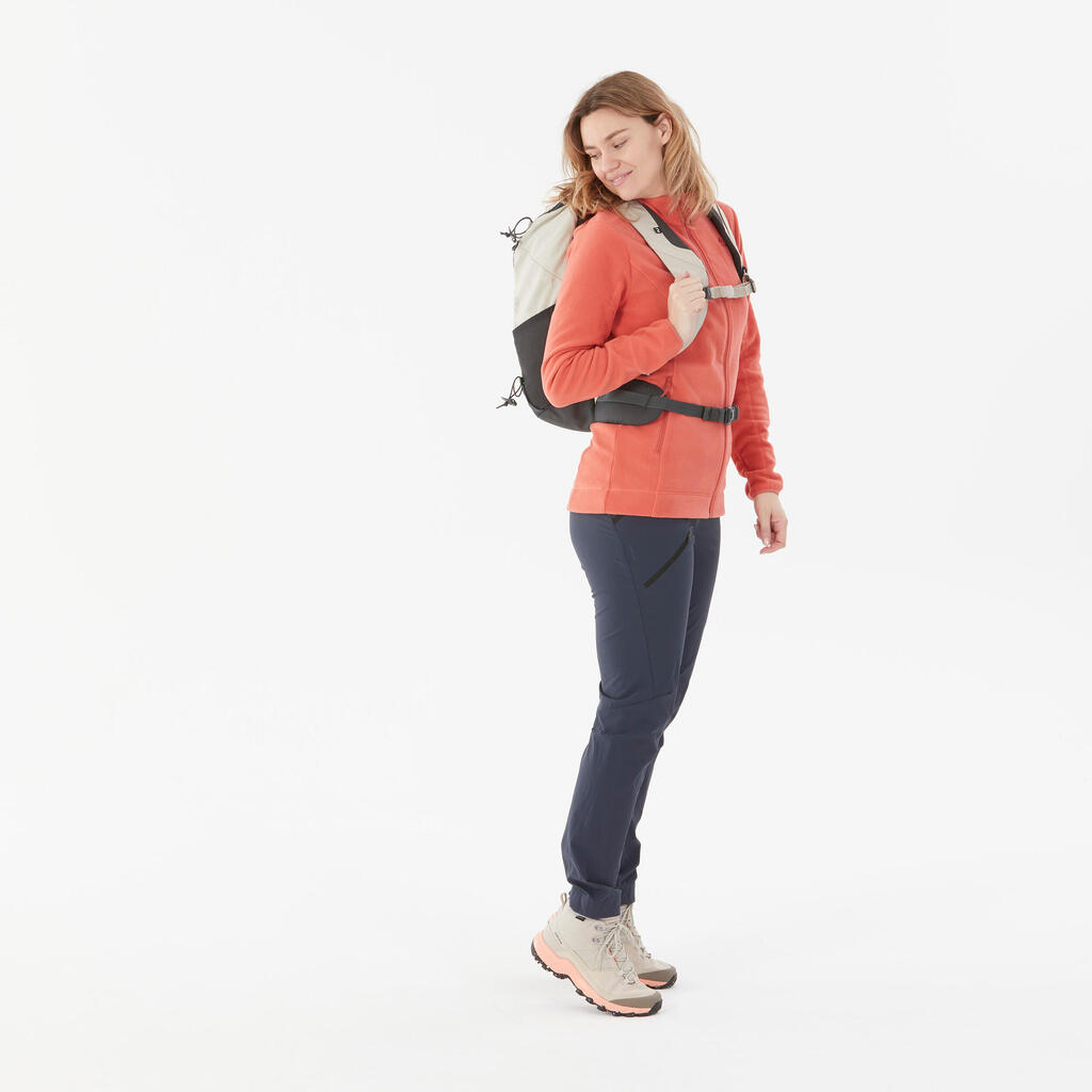 Women’s Hiking Fleece Jacket - MH120 - Orange