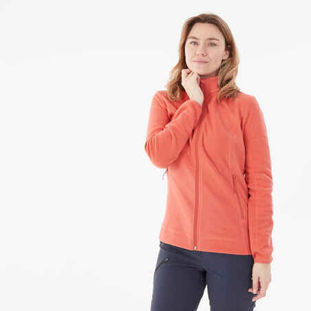 Women’s Hiking Fleece Jacket - MH120 - Orange