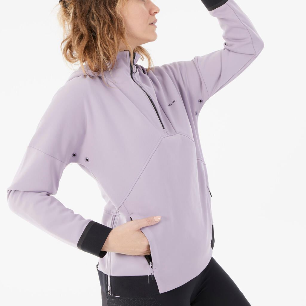 Moteriškas žygių fliso džemperis „MH500 Hoodie“, violetinis