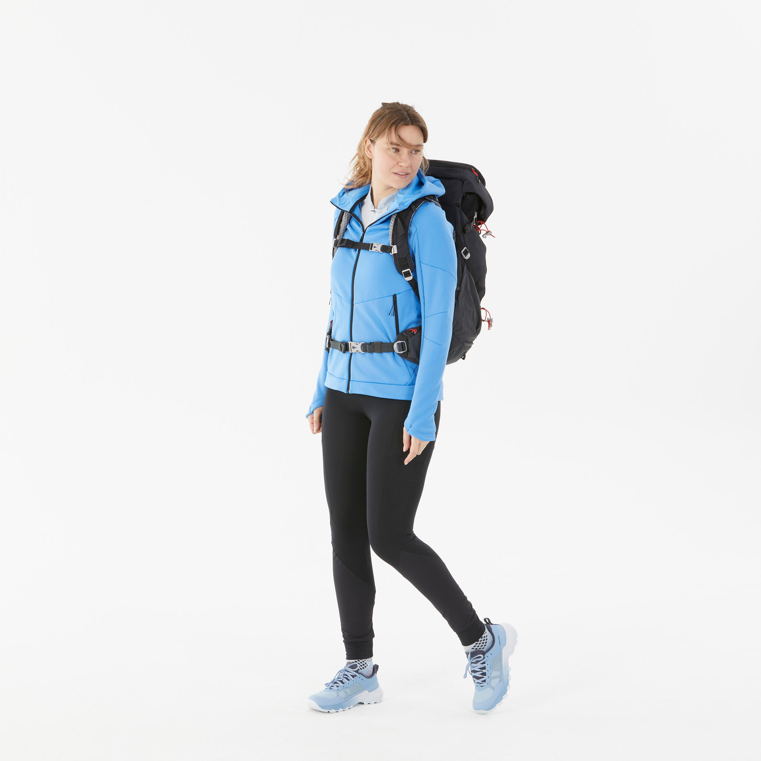 Women’s Hiking Fleece Jacket - MH520 Hood 3/6
