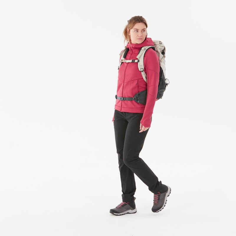 Women's Hiking Fleece Jacket - MH520 Hood