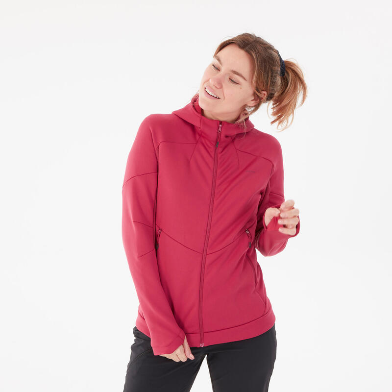 Fleecejacke Damen Kapuze Bergwandern - MH520 Hood