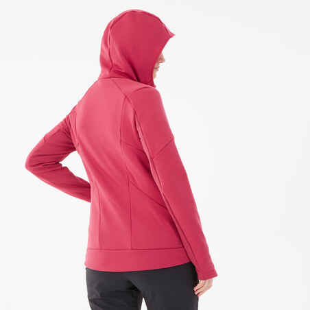 Women’s Hiking Fleece Jacket - MH520 Hood