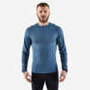 Vīriešu elpojošs skriešanas krekls ar garām piedurknēm "Kiprun Care", tumši zils