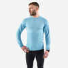 MEN'S BREATHABLE LONG-SLEEVED RUNNING T-SHIRT - BLUE GREEN