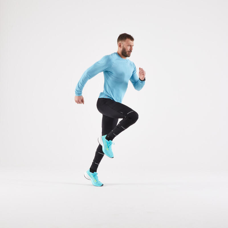 T-shirt de running manches longues Homme - KIPRUN Run 500 Sans couture Bleu ciel