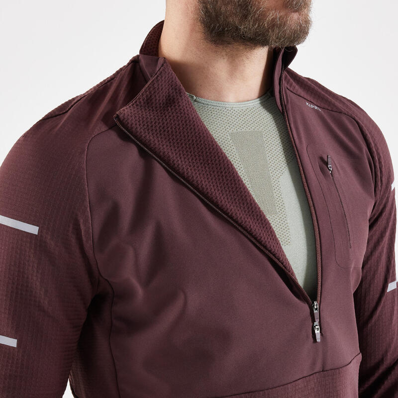 Winter hardloopshirt met lange mouwen heren Warm regular bordeaux