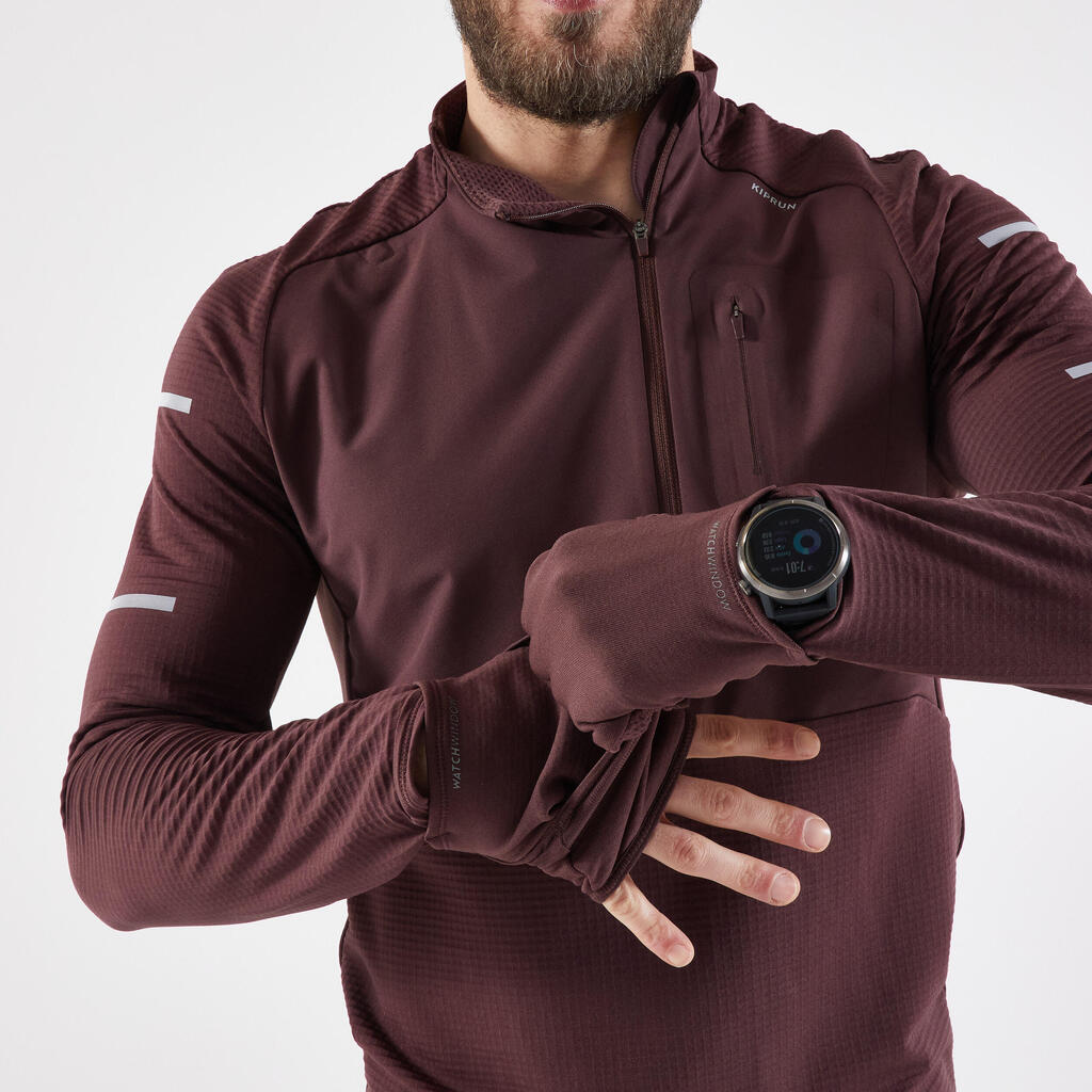 Laufshirt langarm Herren Winter - Regul bordeaux 