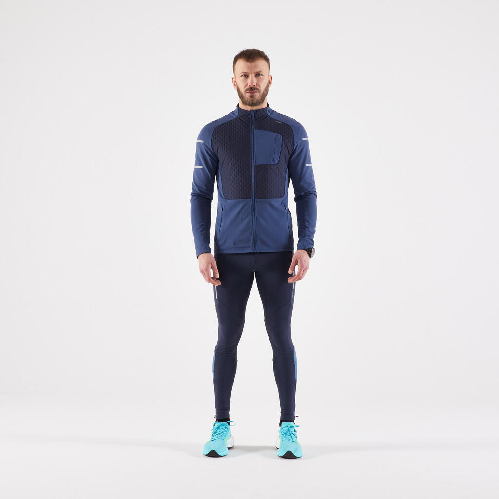 MEN'S KIPRUN WARM WINTER RUNNING JACKET - DARK BLUE