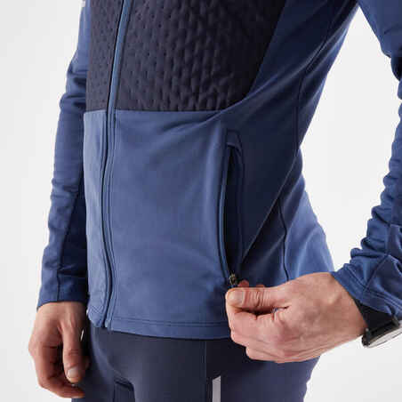 MEN'S KIPRUN WARM WINTER RUNNING JACKET - DARK BLUE